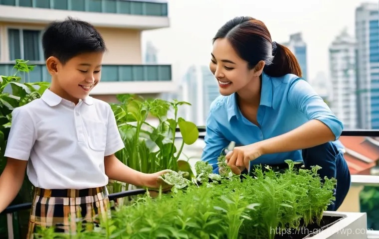 도시 녹지 확장 운동과 교육 프로그램 - **Prompt:** "A thriving, biodiverse urban forest ecosystem nestled within a contemporary Bangkok lan... 도시 녹지 확장 운동과 교육 프로그램 - **Prompt:** "A thriving, biodiverse urban forest ecosystem nestled within a contemporary Bangkok lan...