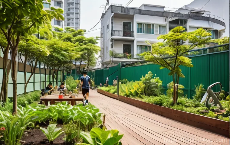 도시 녹지 확장 운동의 성과 분석 - **Prompt:** A serene and lush urban park in the heart of Bangkok, bathed in soft, early morning ligh...