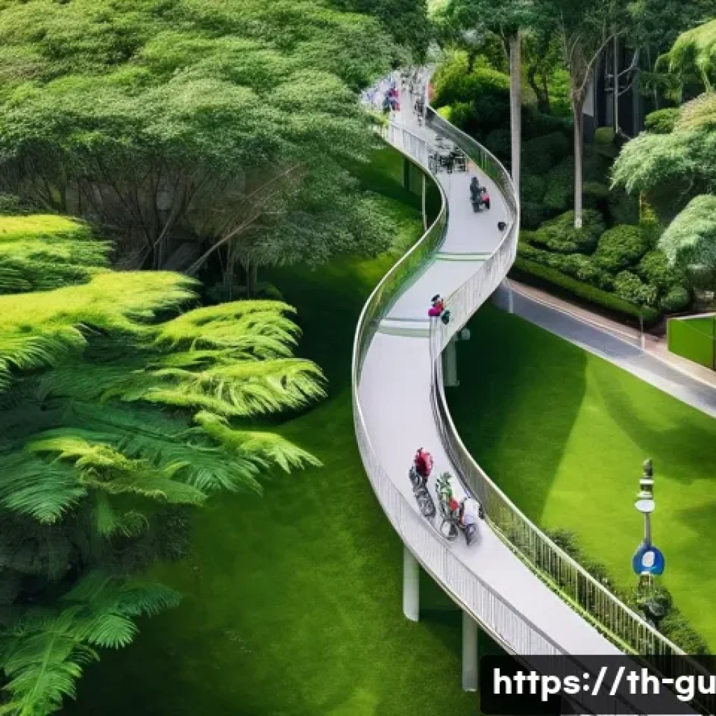 도시 녹지 공간의 역사적 배경 - **Prompt:** A vibrant and serene aerial view of Benjakitti Park in Bangkok, transformed into an urba...