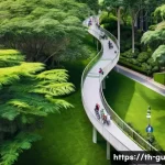 Home 21 도시 녹지 공간의 역사적 배경 - **Prompt:** A vibrant and serene aerial view of Benjakitti Park in Bangkok, transformed into an urba...